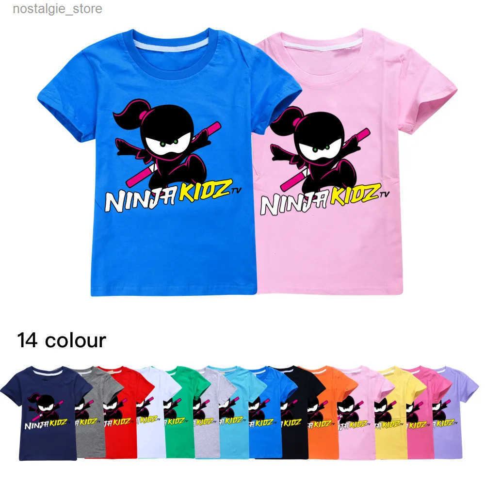 Fashion baby NINJA KIDZ Kids Clothes Summer Boys Fashion Short Sleeve TShirt boys graphic tee Baby Girls Tops Children clothes y250607OL4H