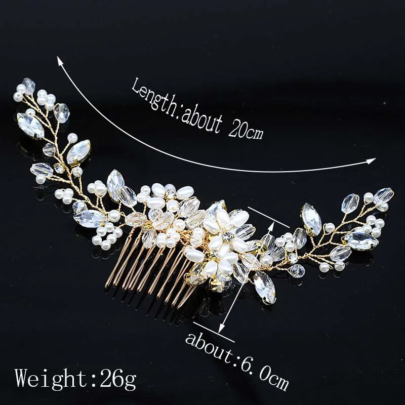 Bridal Hair Accessories Crystal Peals Hair Combs Wedding Hair Clips Accessories Jewelry Handmade Women Hair Ornaments Headpieces 250529