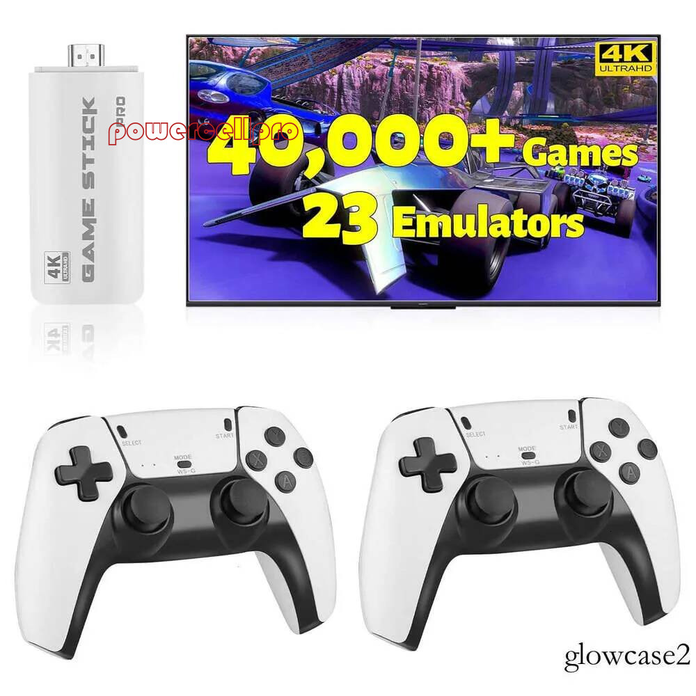 HRYYDS 2025 Retro Gaming Console Pro 4K HDMI 40,000+ Built-in Classic Video Games - Plug & Play Game Stick for TV with 2 Wireless Controllers | 23 Emu