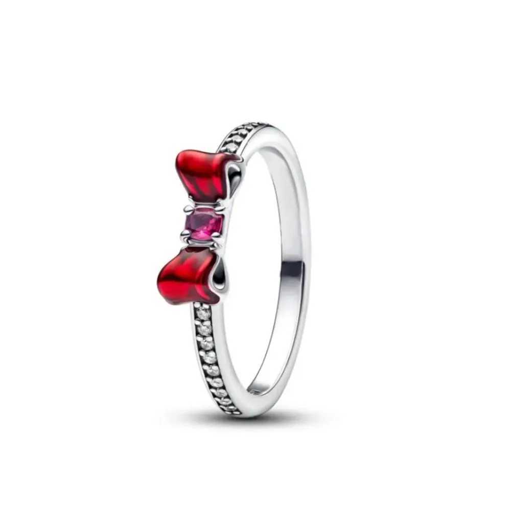 2025 Fashion Ring Mothers Day Anniversary Birthday Romantic Gift Rings Jewelry Hoop Ring Red Heart Bow 925 Sterling Silver XJ250606