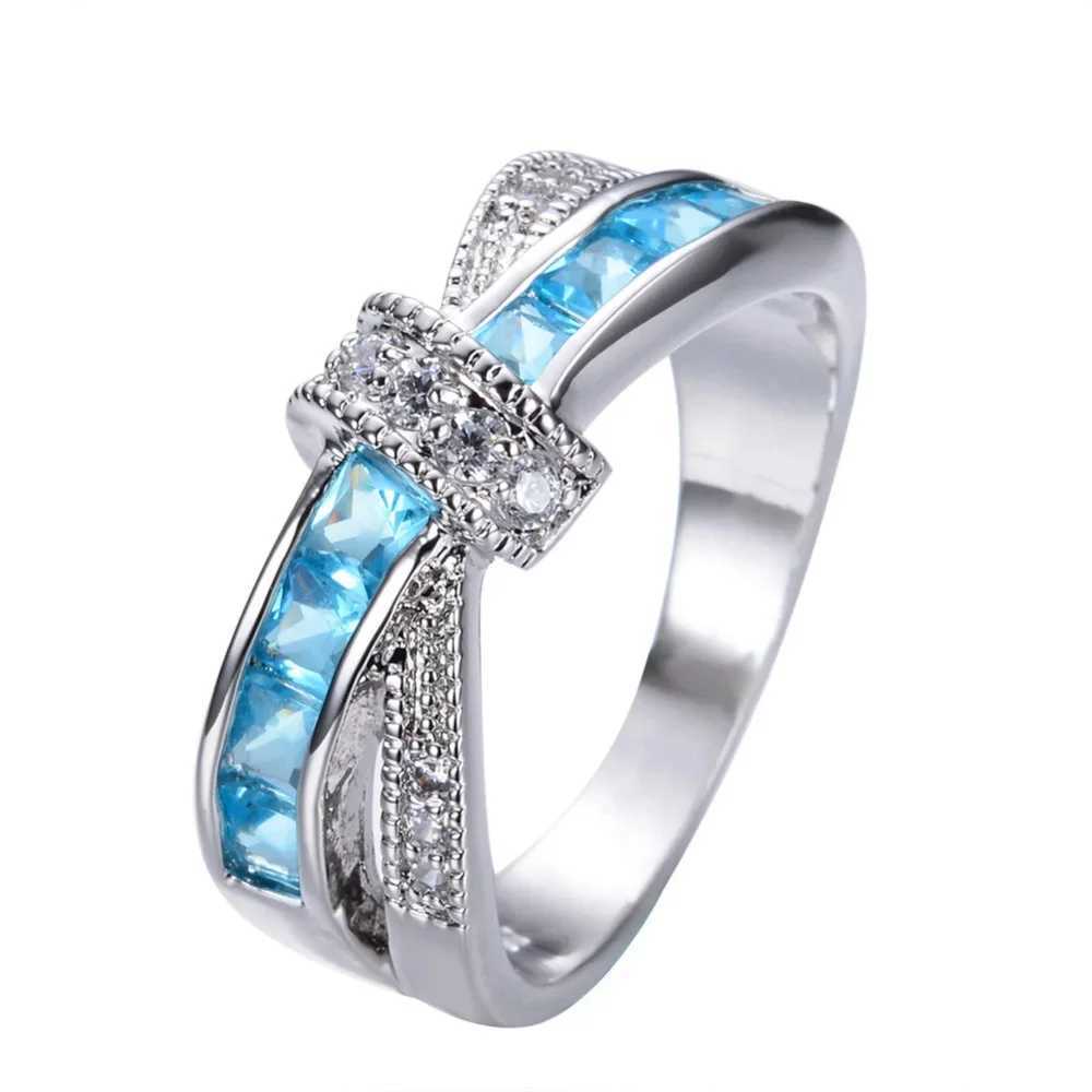wholesale 925 Sterling silver Ring Beautiful pretty fashion Wedding ring Party White gold color women stone crystal Lady jewelry XJ250606