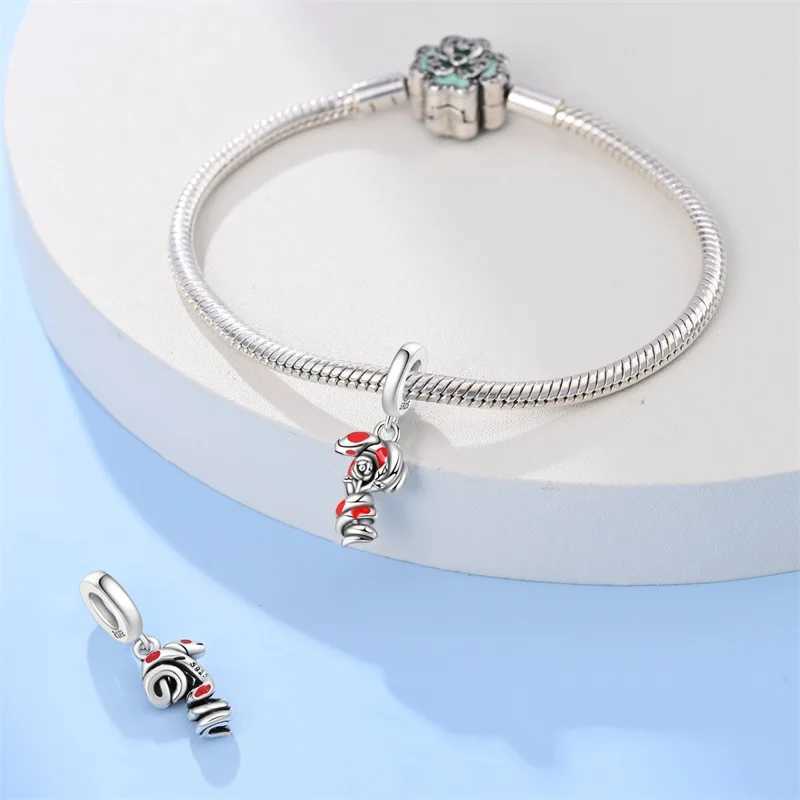 925 Sterling Silver Fashion Fire Snake Red Heart Rose Skull Charms Beads For Brand Original Bracelet DIY Fine Jewelry GiftXJ250607