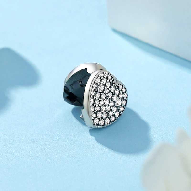 Original 925 Sterling Silver Charms Reflections Clip Heart Letters Beads Fit Bracelets DIY Jewelry For Women XJ250607