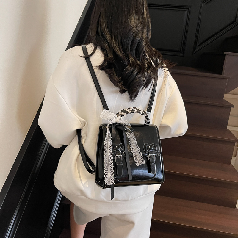 designer Korean Silk Scarf Handbag Women's 2025 New Trendy Fashion Backpack College Style Versatile Shoulder Bag