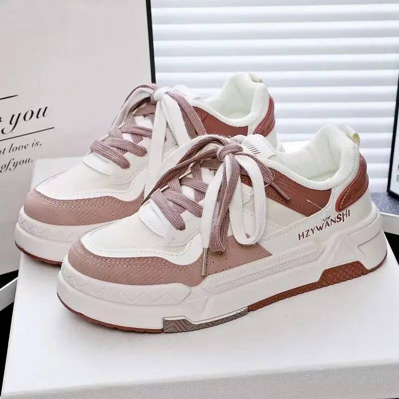 ddmyoutdoor Women Vulcanize Flat With Lace Up Sneakers Outdoors Non Slip Casual Comfortable Female Sports Shoes Outdoor Outdoor Shoes