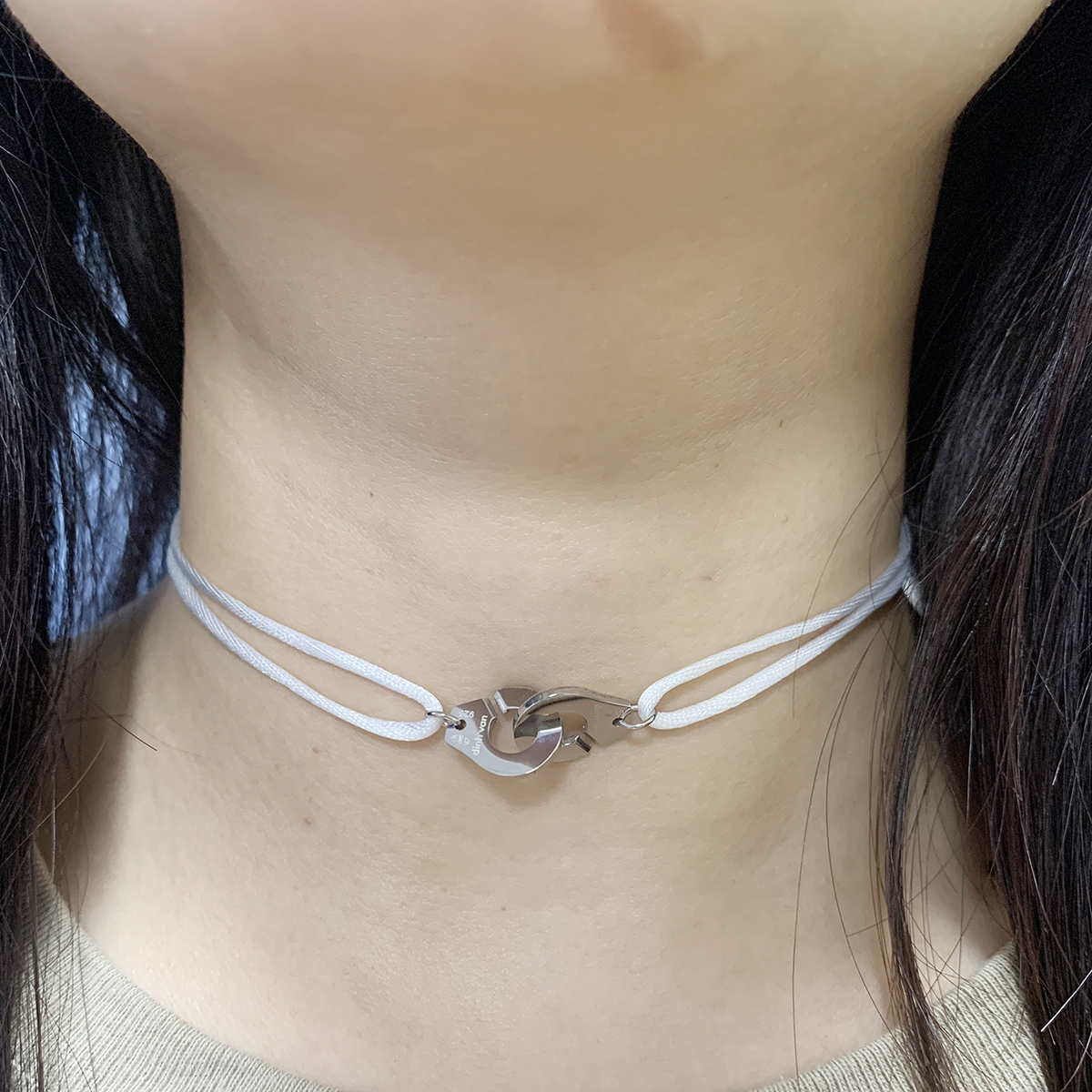 FewDook 2025 New High Quality Stainless Steel Handcuff Les Menottes Pendant Adjustable Necklace Woven Rope Hand Woven Rope Necklace