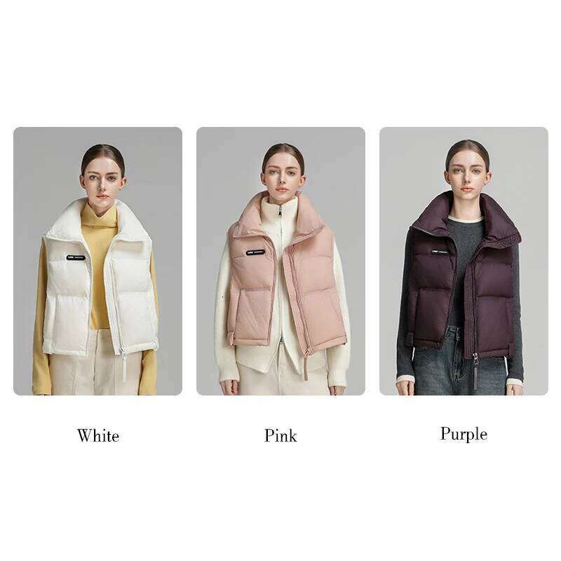 CLARKE QUEEN Women Winter Down Vest Jacket Light Weight added Puffer Casual Thickened Sleeveless Short Slim Warm Outerwear Coat