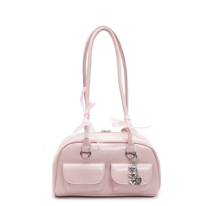 designer High-End Commuter Tote Bag 2025 Spring Summer Large Capacity Shoulder Underarm Bag Versatile Double Pocket Boston Bag