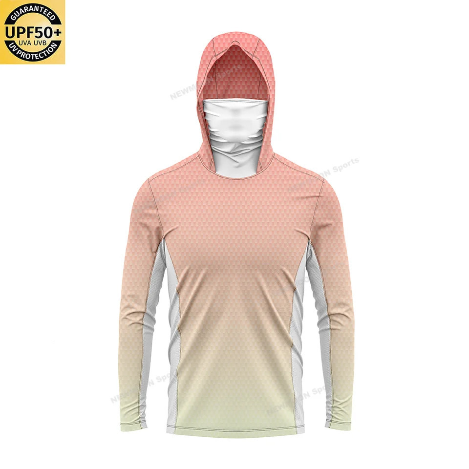 Custom Mens UPF 50 Sun Protection Hoodie Shirts Long Sleeve Lightweight SPF Outdoor UV Hiking Fishing Shirts 250603