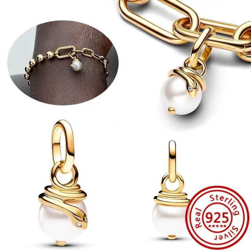 New 925 Silver ME Snake Pearlescent Toothed Elephant Mini Dangle Charm Beads Fit Original Pantaro Me Bracelet DIY Jewelry XJ250607