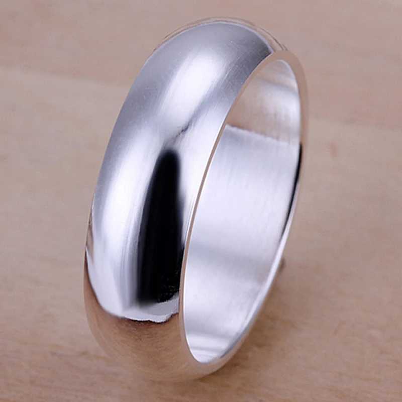 High Quality 925 Sterling Silver Rings Fashion Simple Round Circle Rings For Women Party Jewelry Size 5 6 7 8 9 10 XJ250606