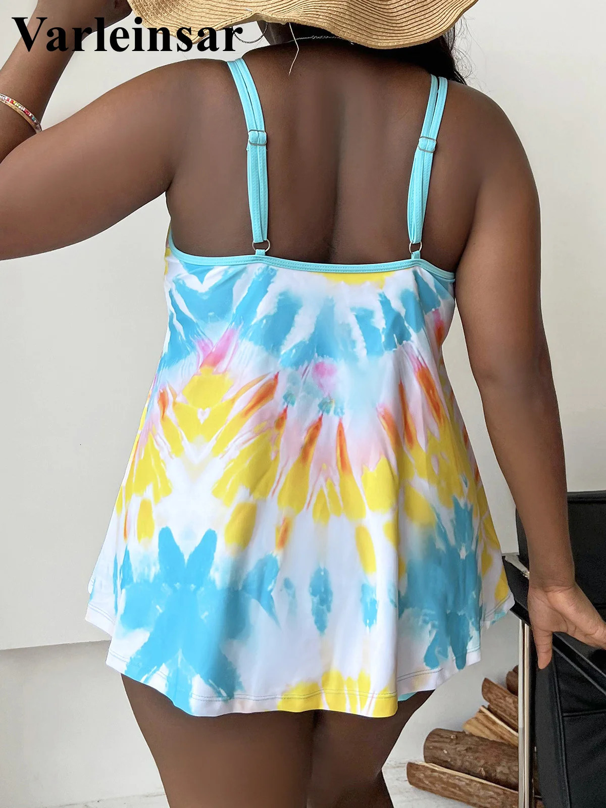 0XL 4XL Tie Dye Bikini Plus Size Large Swimwear Women Swimsuit Female Twopieces set Bather Bathing Suit V4988 250603