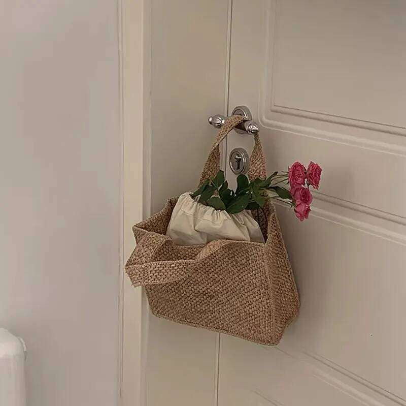 Summer Raffia Straw Women Vacation Woven Beach Shoulder Capacity Simple Handbag Classic Simplicity Designer Tote Bag