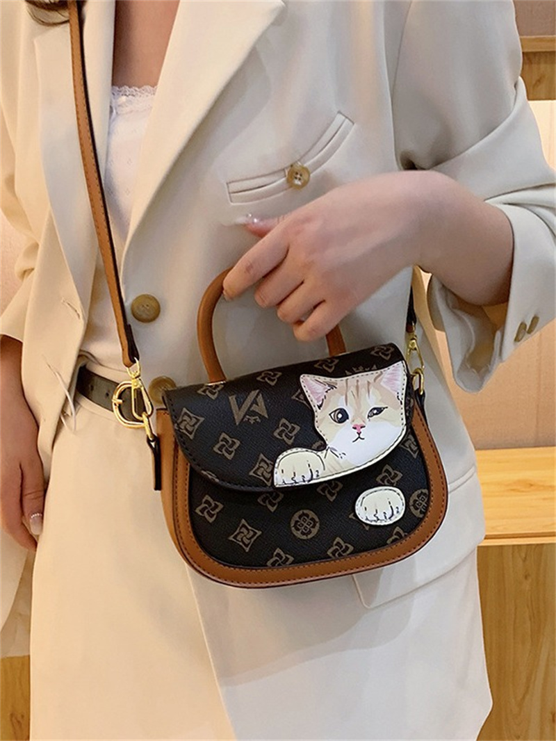 Designer bag free shipping 2025 new fashion casual trend high-end texture cartoon printed handbag crossbody bag for women