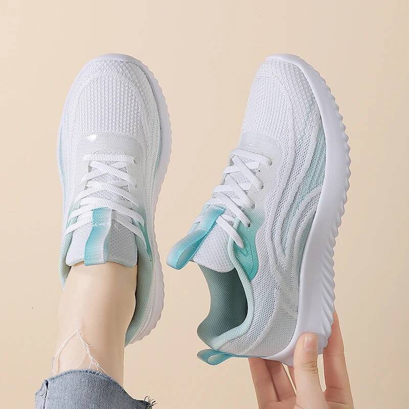 ddmyoutdoor Summer Breathable Women S Running Platform Lightweight Lace Up Training Shock Absorbing Outdoor Walking Casual Vulcanized Shoes Outdoor Sh