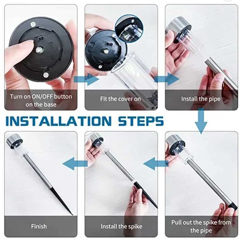 Solar Outdoor Lights Garden Lamp Solar Powered Waterproof Landscape Path Outdoor for Yard Backyard Lawn Patio Decorative W250607