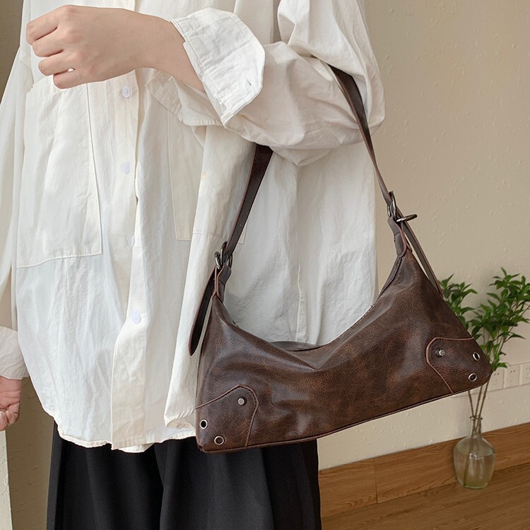 designer Niche Retro Melard Underarm Bag for Women 2025 Autumn Winter New Fashionable Versatile Large Capacity Shoulder Crossbody Bag