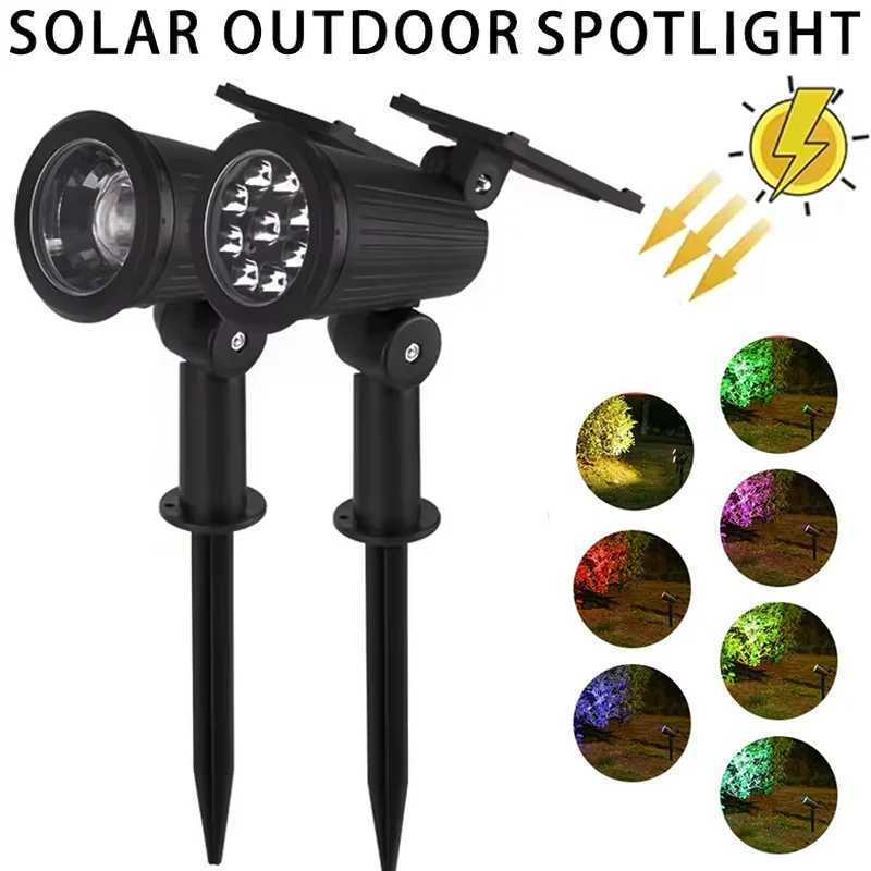 Outdoor Solar Spotlight Control Waterproof Floor Plug Lawn Lamp Household Outdoor Landscape Courtyard Light Garden Tree Light XJ250606