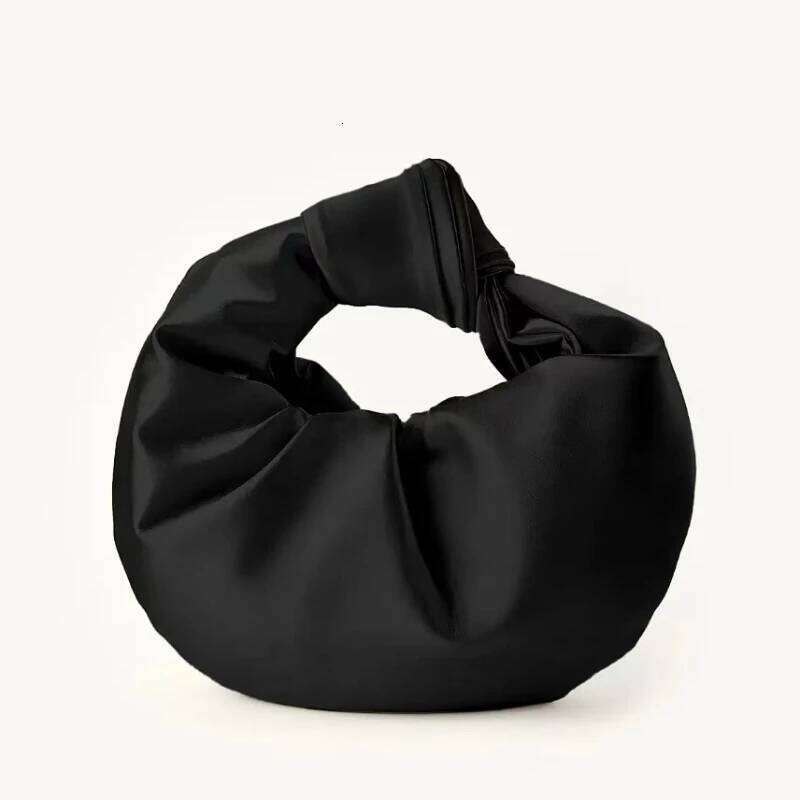 French Design Pleated Satin Knotted Bag Women's Sweet Cloud Handbag Ladies Soft Wedding Evening Prom Party Hot Pink Bags