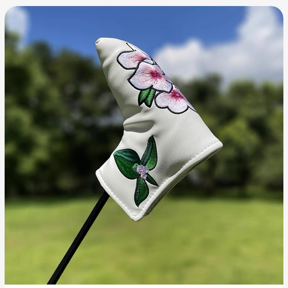 Golf Club Headcovers Wood Head covers Flower Design Driver Fairway Hybrid Woods Headcover Red PU Premium Leather Head