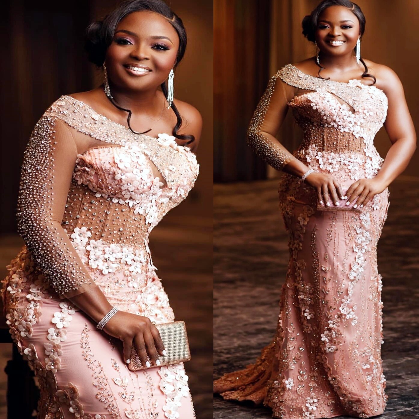Pink Mermaid Prom Dresses 2025 One Shoulder Crystals Flowers Evening Formal Party Second Birthday Engagement Gowns Plus Size Dress For Special Occasio