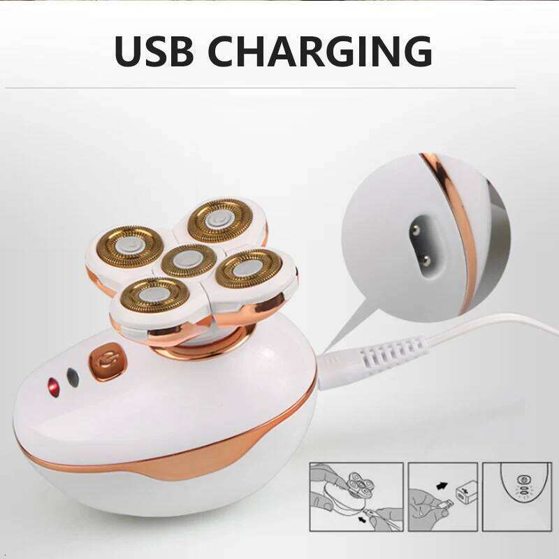 JINDING Painless Women's 5-Heads Electric Razor Bikini Trimmer For Lady Shaver Body Depilator Cordless Hair Remover