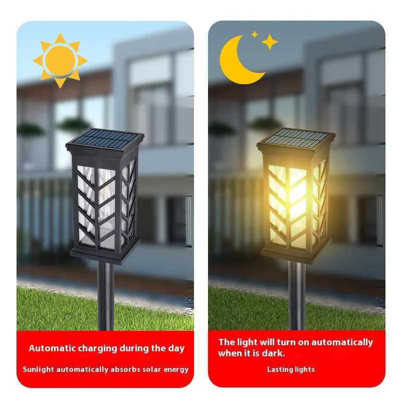 LED Solar Pathway Lamps Landscape Lighting Solar Outdoor Waterproof Warm Light For Walkway Path Villa Yard Driveway Yard Decor XJ250606