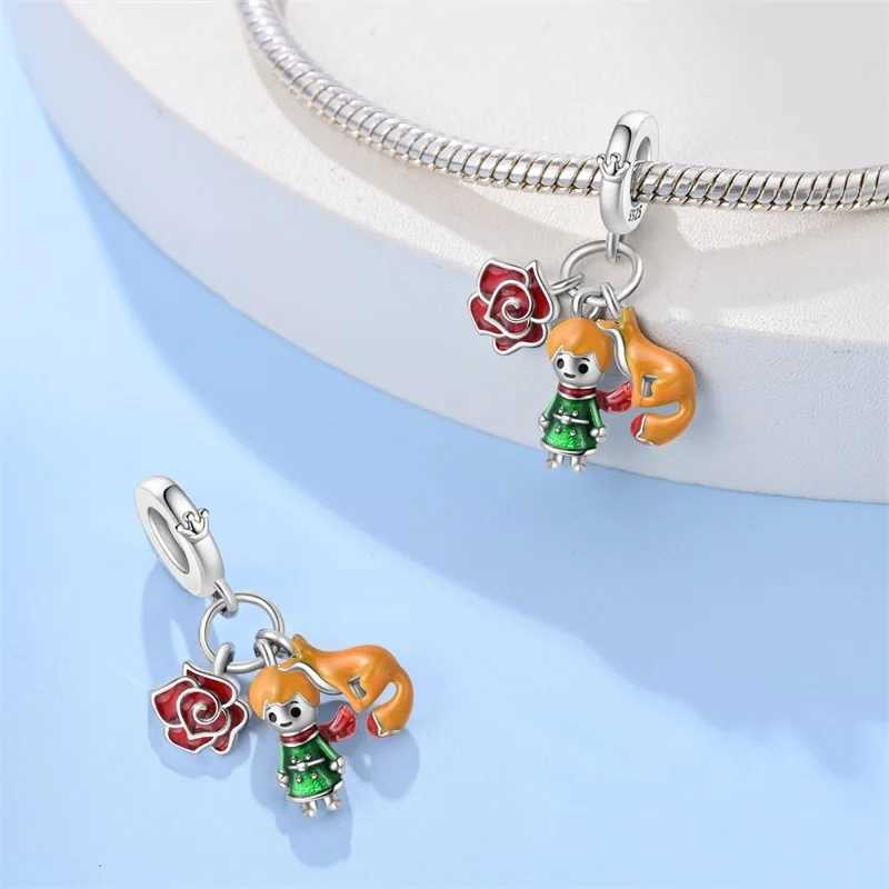 Fairy Tale Charms 925 Silver Rabbit Rose Robot Castle Prince Beads Fit 3mm 925 Original Bracelets DIY Jewelry Birthday Gift XJ250607