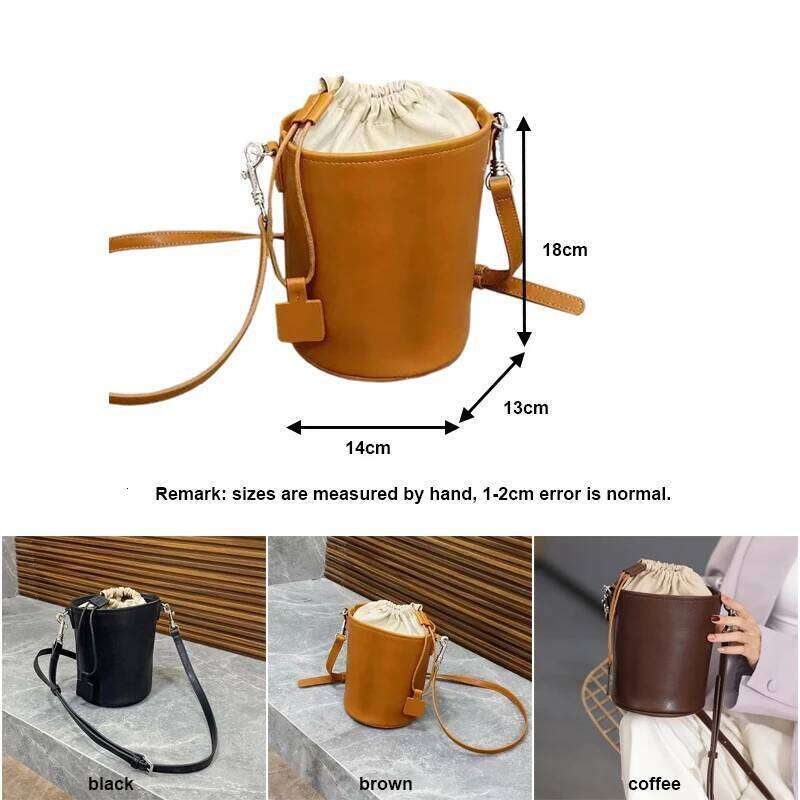 2024 Summer New Fashion Cylinder For Women Split Leather Mini Underarm Shoulder Bag Lady Small Cross-Body Messenger Handbag 2025/06/06