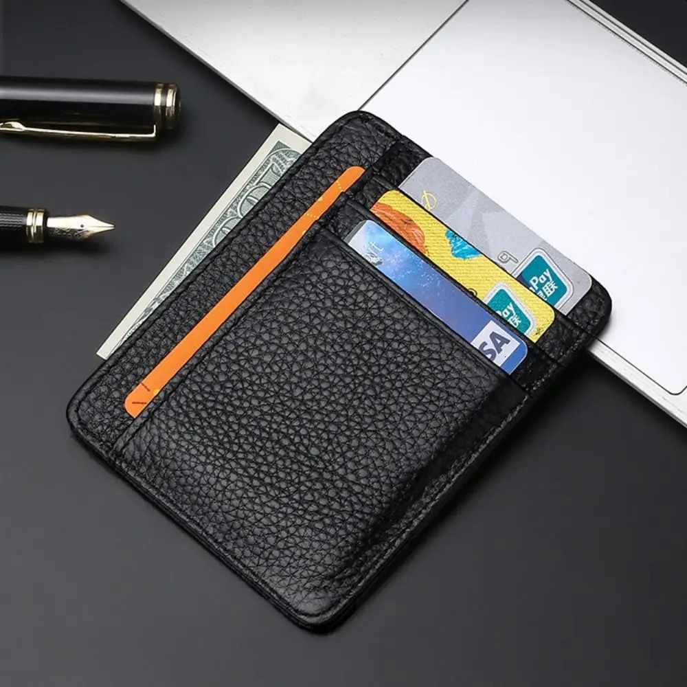 Multi-card Slot Card Case Universal Genuine Leather Simple ID Package Ultra Thin Card Holder Men Women 250605
