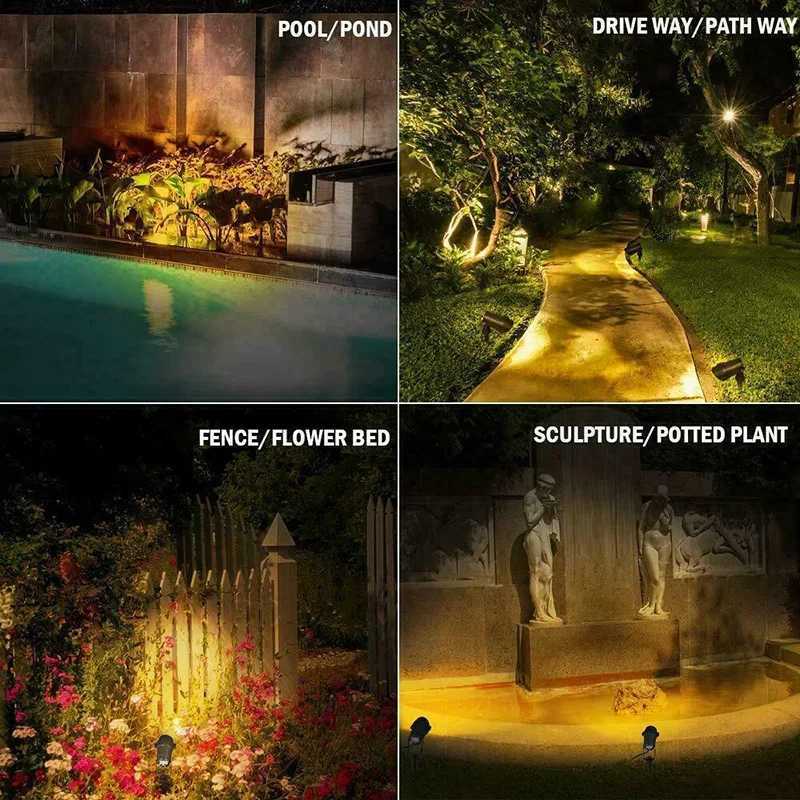 LED Lawn Light Lamp RGB Waterproof Spotlight Green Yellow Courtyard Landscape Illuminated Trees Lights Ground Mounted Floodlight W250607