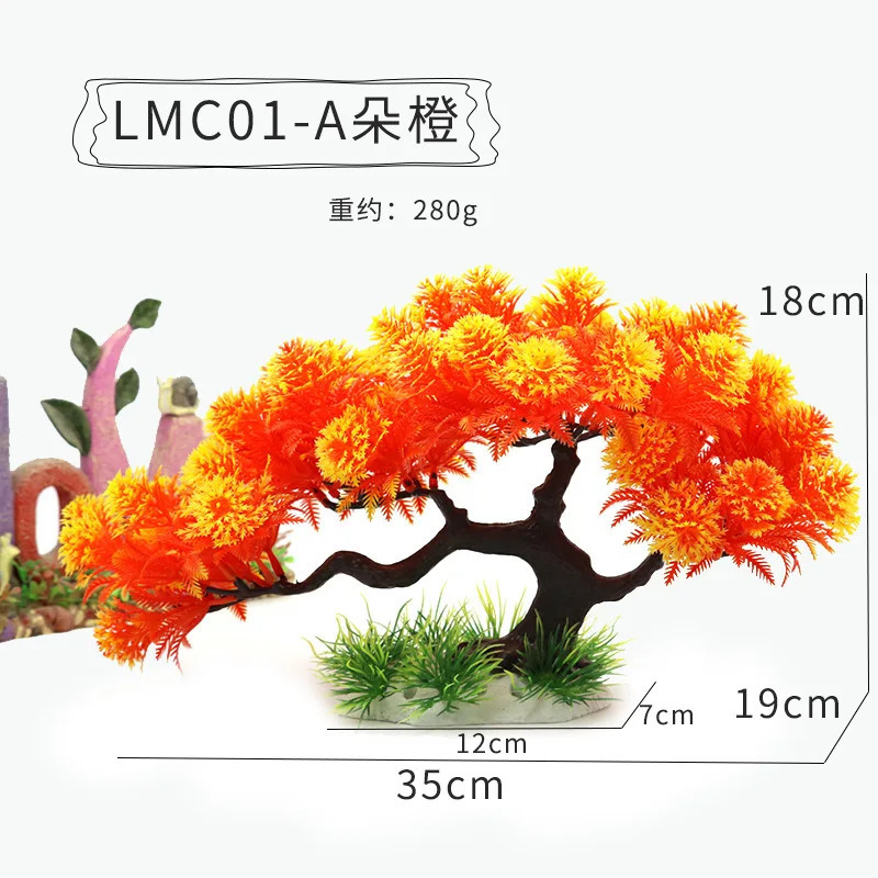 Aquarium Ornaments Simulation Plants Fish Tank Landscaping Decorations Plastic Water Plants Flowers Trees Rocks Accessories 250604