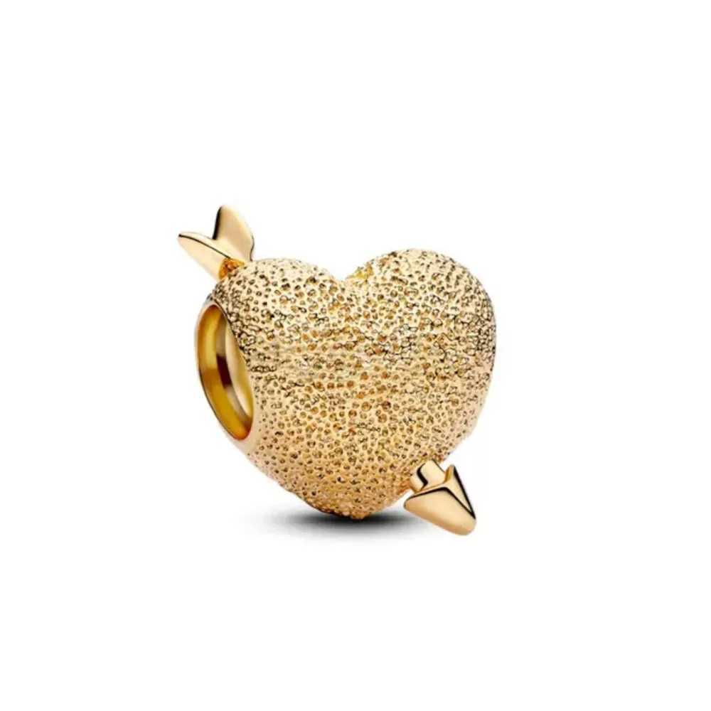 Original FitBracelet 925 Silver Accories Gift Golden Mom Rose Bead Heart Charm Key Lock Dangle Pendant Women DIY JewelryXJ250607