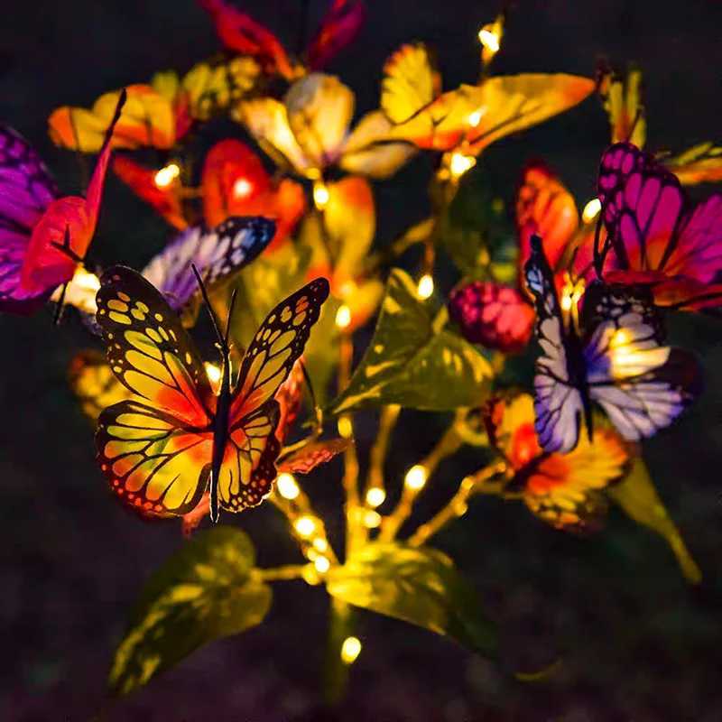 1PC Solar Butterfly LED Garden Lights Stainless Steel Outdoor Lawn Lamp Landscape Decoration for Villa Balcony Courtyard Garden W250607