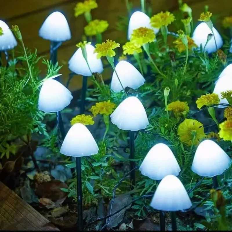 Mushroom String Lights Solar Fairy Lawn Lamp Outdoor Landscape Camping Garden Party Terrace Decoration LightsXJ250606