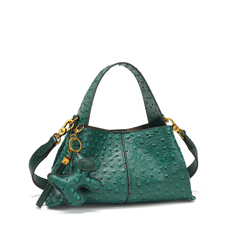 Free Shipping High-end Niche Ostrich Luxury Grain Handbag For Designer Bags Women New Fashionable Cross-border Versatile Shoulder And Crossbody Bag