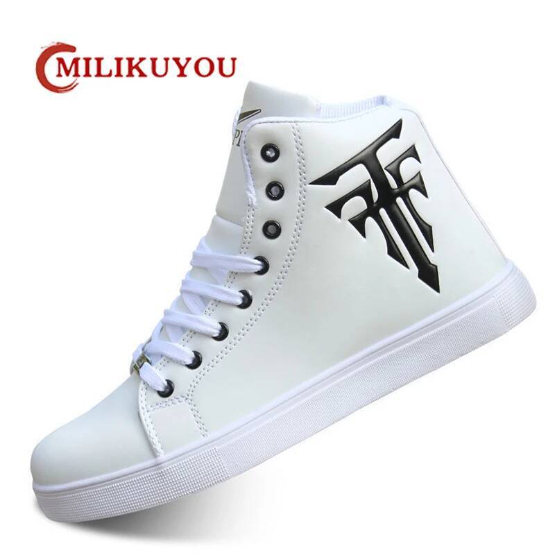 Ddmyoutdoor New Fashion High Top Sneakers Man White Sneaker Flat Comfortable Male Autumn Spring Popular Vulcanize Shoes Size Outdoor Shoes