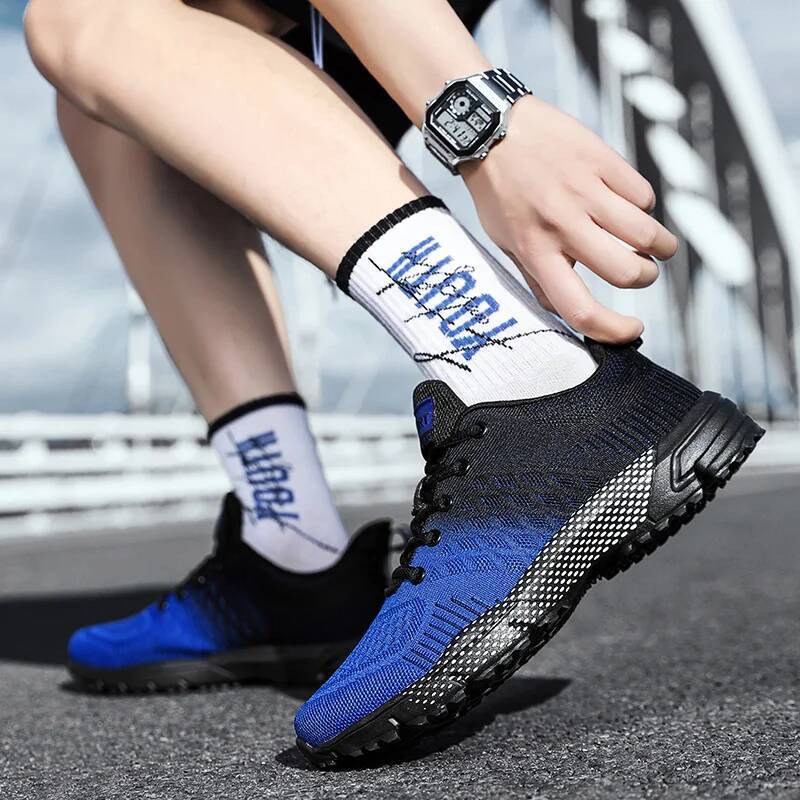 Ddmyoutdoor Hot Sale Cheap Blue Running Man Mesh Breathable Men S Training Sneakers Lightweight Non Slip Sport Shoes Size Outdoor Shoes