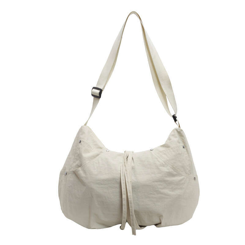 Minimalist Casual Cloth for Women, Large Capacity, Solid Color, Versatile, Lightweight Crossbody Bag, Fashionable Pleated Korean Style Shoulder Bag