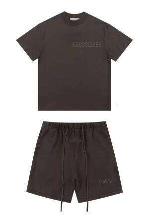 Trendy Brand 2024 Summer Sets Men's Fashion Streetwear Cotton Crew Neck T shirt Set Letter Print Shorts Tees