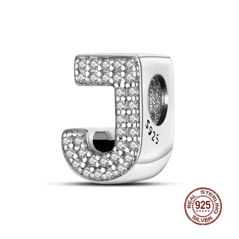 Alphabet Charms Fit Charm Bracelets Necklace 925 Sterling Silver Letter A-Z Beads DIY Jewelry for Women Girls FriendXJ250607