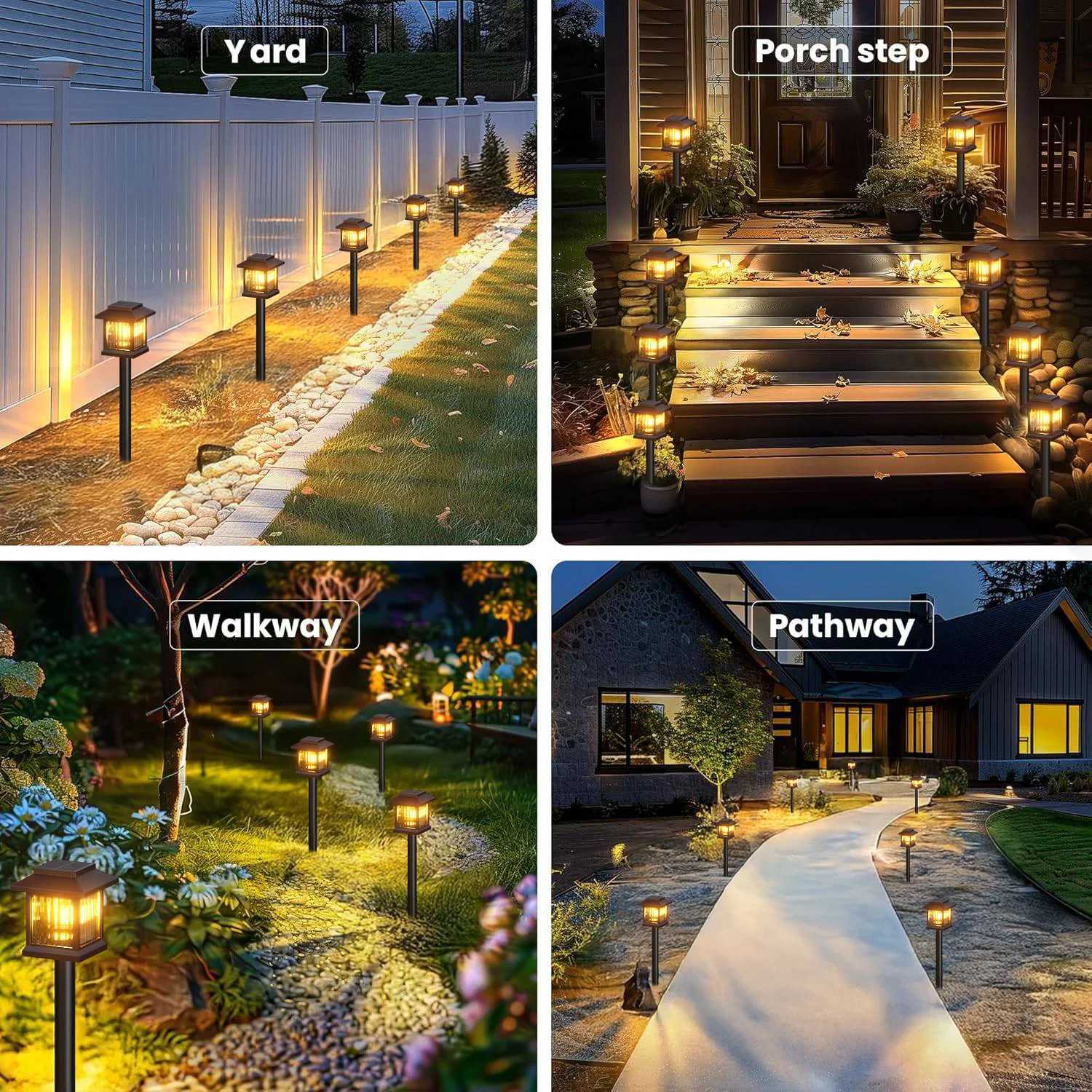 12-Pack Solar Outdoor Lights Auto On/Off Solar Garden Street Lights for Lawn Patio Driveway - Perfect Gifts XJ250606