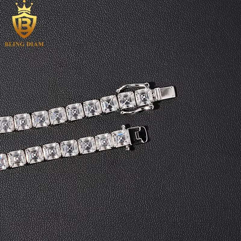 5.5mm New Arrival Hip Hop Jewelry 925 Silver VVS Moissanite Iced Out Tennis Chain Cluster Necklace Bracelet
