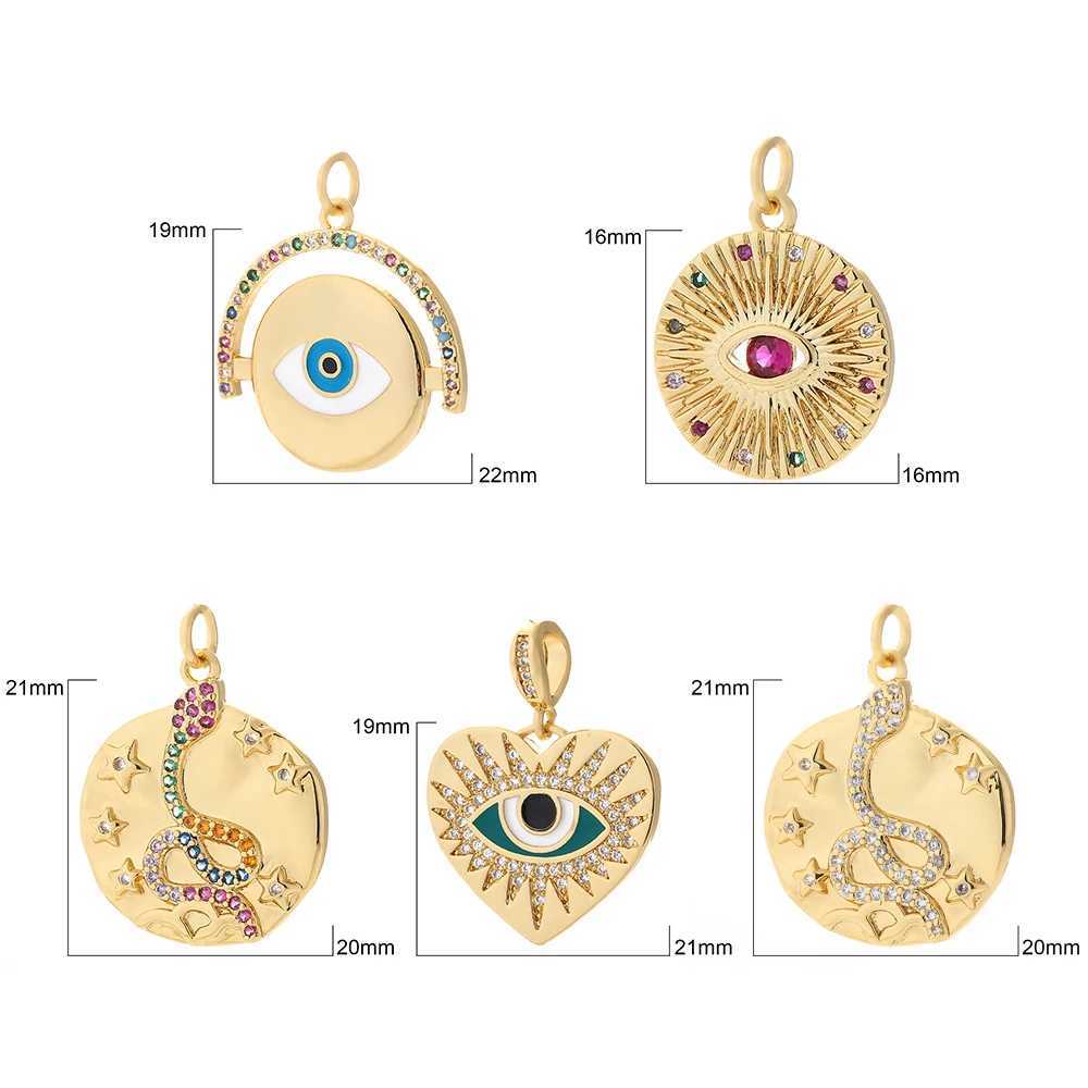 Eye Charm Jewelry Charms for Earrings Necklace Bracelet Making Cute Turkish Evil Blue Eye Designer Pendant Gold Color Snake XJ250607