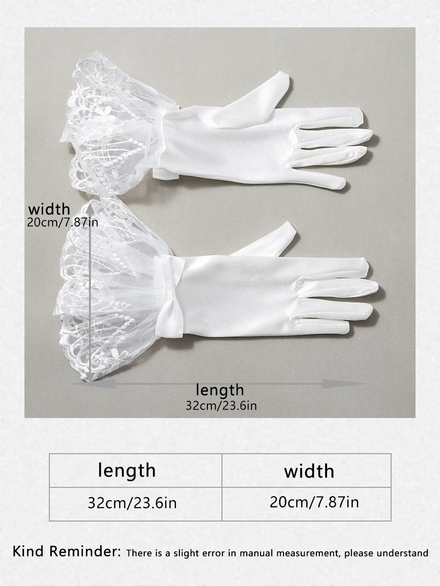 Bridal Wedding Gloves Dignified And Elegant Ladies White Holiness Wrist Length Printed Bride Gloves 250603