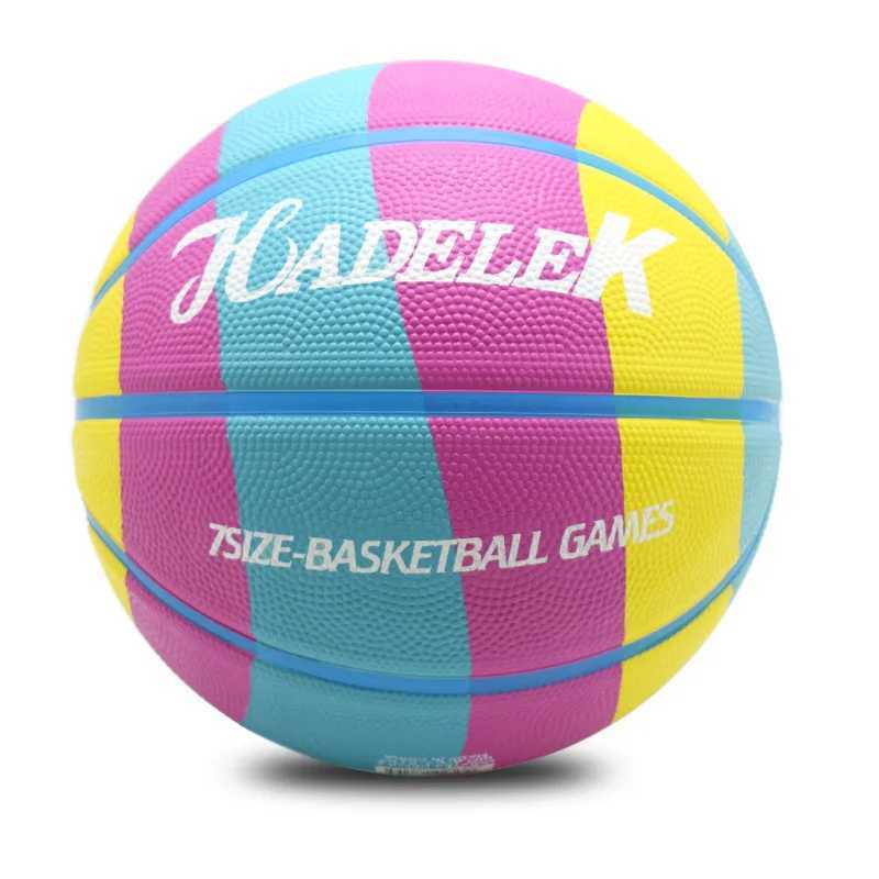 Size 7 Rubber Basketball Wear-resistant High Elastic Good Hand Feel Basketball Dribbling Training Competition Ball XJ250606