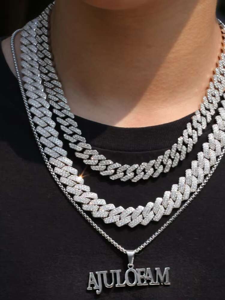 Hip Hop Luxury Mens Iced Out Micro Pave clear Cz Buckle Gold Plating 316l Stainless Steel Cuban Chain Bracelet