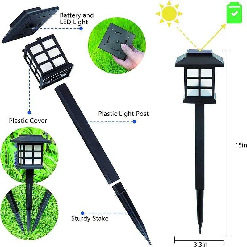 New Upgrade Solar Pathway Lights Outdoor Waterproof Walkway LED Garden Decor Street Lamp for Landscape Yard Patio 2/4/6/8Pcs XJ250606