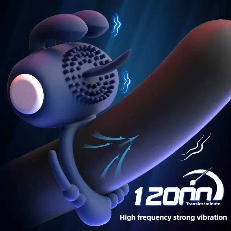 Men Vibrating Cock Ring Silicone Penis Rings Intense Vibration Male Delayed Ejaculation Semen Lock Ring Reusable Adult Sex Toys XJ250607