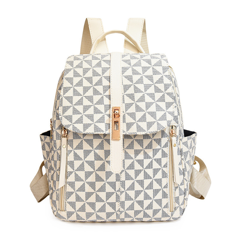 Designer bag free shipping 2025 new fashion light luxury high-end texture printed large capacity fashion backpack for womens